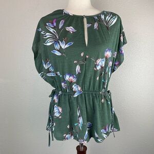 NWOT RACHEL Rachel Roy Green Floral Tunic Top Size XS